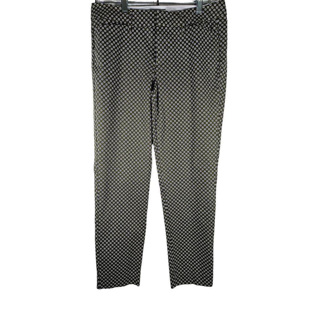 ana A New Appraoch Green Square Pattern Womens Capri Size 2‎ Dbl Pocket